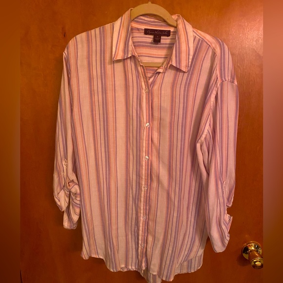 Gloria Vanderbilt oversize button up shirt size M - Picture 1 of 7